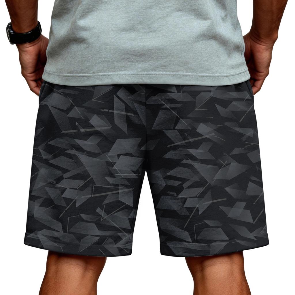 Men Casual Drawstring Waist Athletic Shorts Relaxed Fit Lightweight Breathable Fabric Gradient Print Elastic Waistband