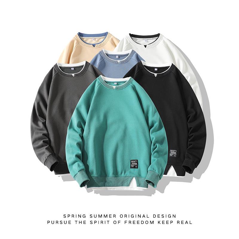 Herren Layer-Look Rundhals-Sweatshirt: Trendiges, vielseitiges Langarm-Oberteil für Frühling und Herbst