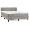 Lit avec sommier et matelas - Maison Exclusive - Velours gris clair - 140x190cm - Tête de lit réglable