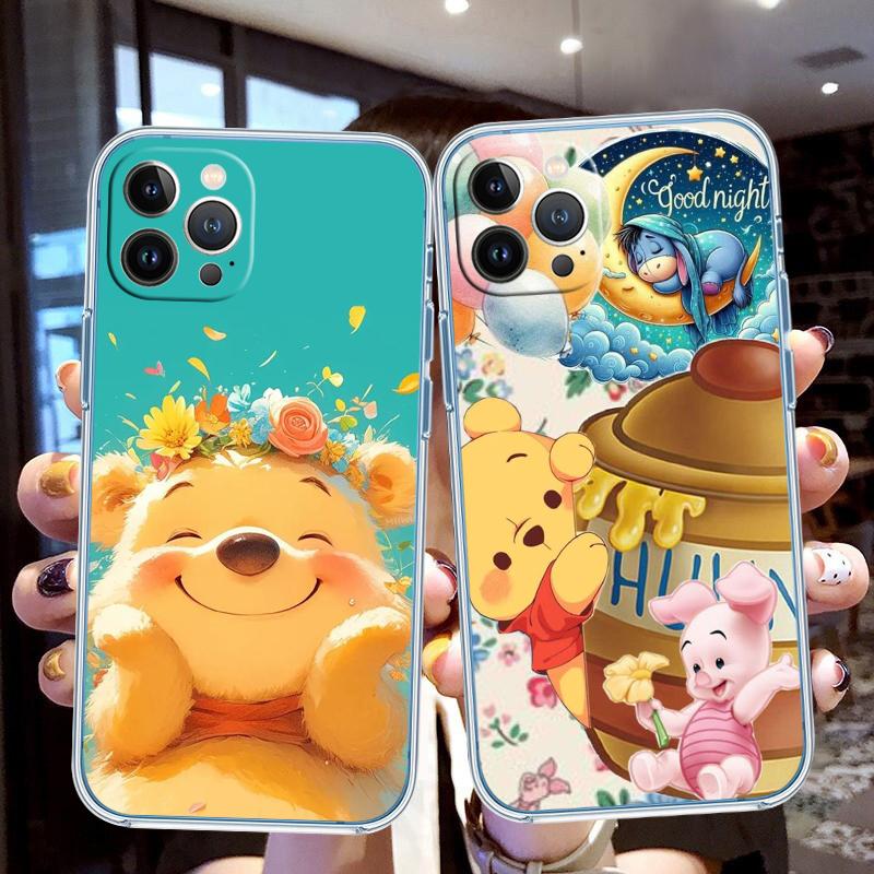 CJ104 Winnie the Pooh Soft Shell Transparent Phone Case for Samsung Galaxy A04 A04S A14 A23 A34 A54 M23 M33 M52 M53