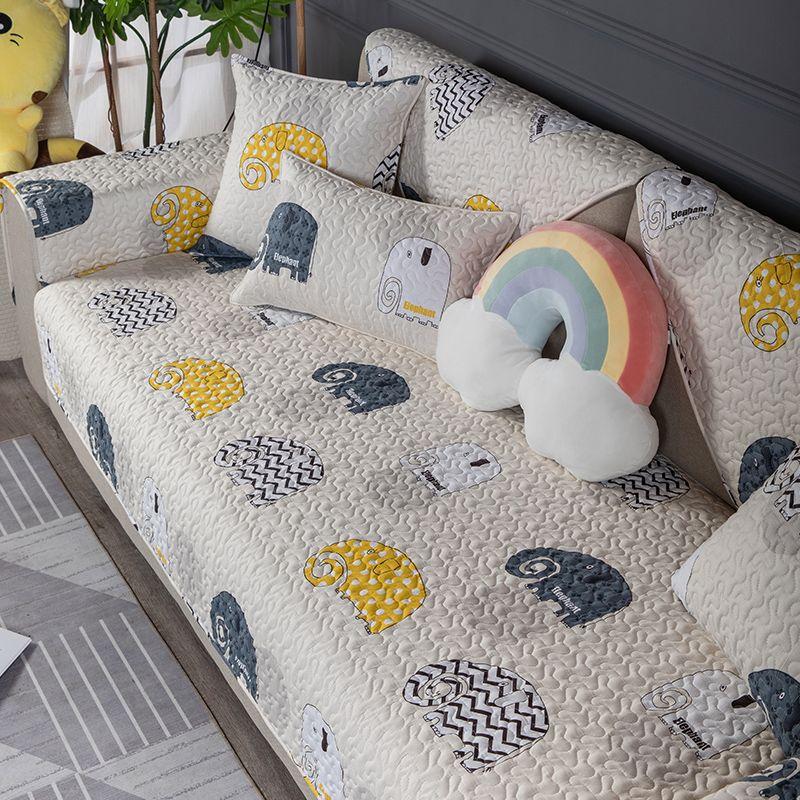 

Cotton Sofa Cushion All Year Round Neutral Non Slip Minimalist Sofa Cover Cloth Little Fresh Cute Scandinavian Pure Cotton Cushion All-inclusive 45*45 pillow case (no core)