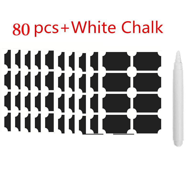 Waterproof Chalkboard Kitchen Spice Label Sticker Blackboard Stickers Home Jars Bottles Tags Blackboard Labels White Marker