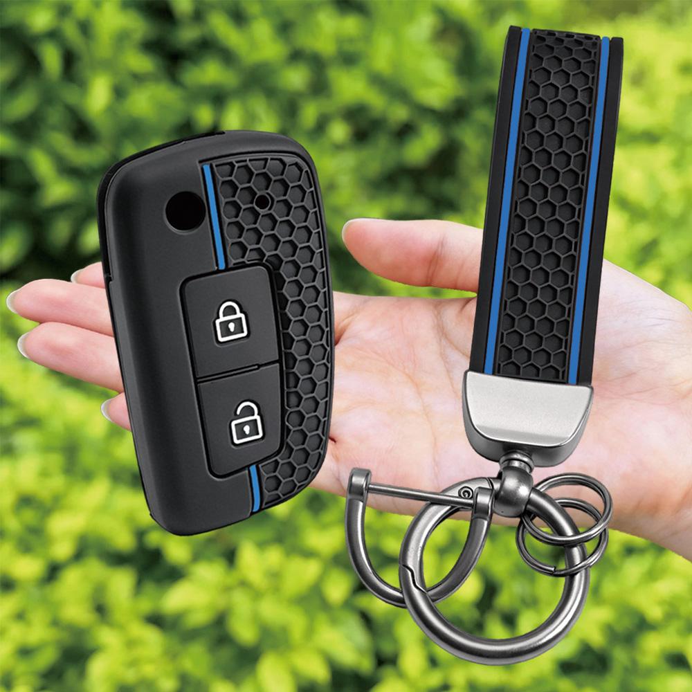 Keychain 2 Button Silicone Car Remote Key Fob Shell Cover Case For Nissan X-Trail Juke Qashqai J11 Micra Pulsar 2014 - 2018