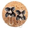 Korean Camellia Earrings: Royal Blue, Three-Dimensional Frosted Clips for Women