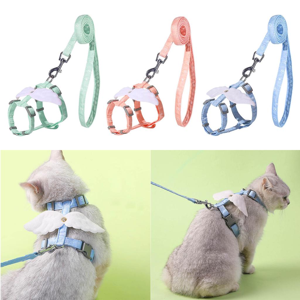 Cat Harness No Pull Cat Leash for Walking Escape Proof Adjustable Cat Vest Pet Control Leash Harness Photo Props