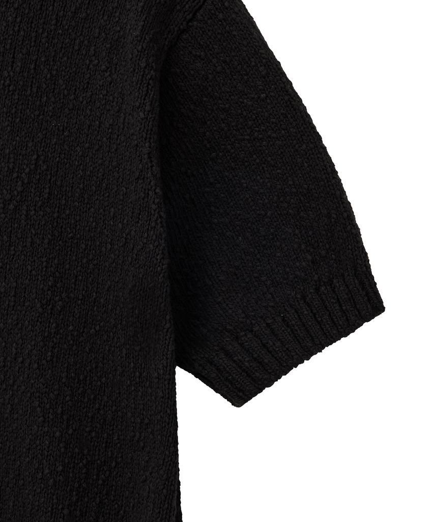 NOIRER Low Gauge Crop Half Knit (Black)