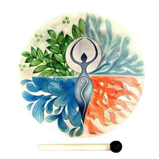 

Шаманский бубен 10 дюймов ручной работы ручной барабан с палочкой Древо жизни инструмент для звукотерапии для духовной музыки рефлексии медитации