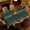 Christmas Theme Green, Round Table Cloth, Snowflake Christmas Tree Pattern, Table Decoration Cloth, Festive Atmosphere
