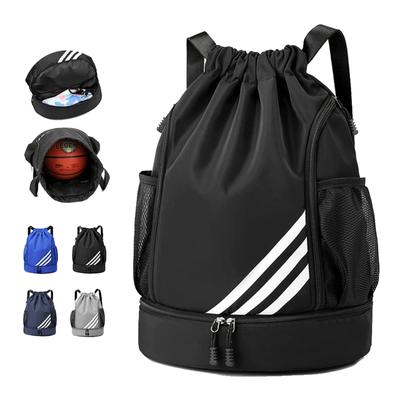 Nuovo Design Zaino Sportivo Borsa Coulisse Calcio Zaino Palestra Zaino da Viaggio Escursionismo Zaino con Coulisse Multitasche Impermeabile