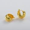 Premium Metal Copper Plated 18K Real Gold Concave-Convex Ring Ear Buckle 925 Silver Needle Fashion Simple Temperament Earrings Women