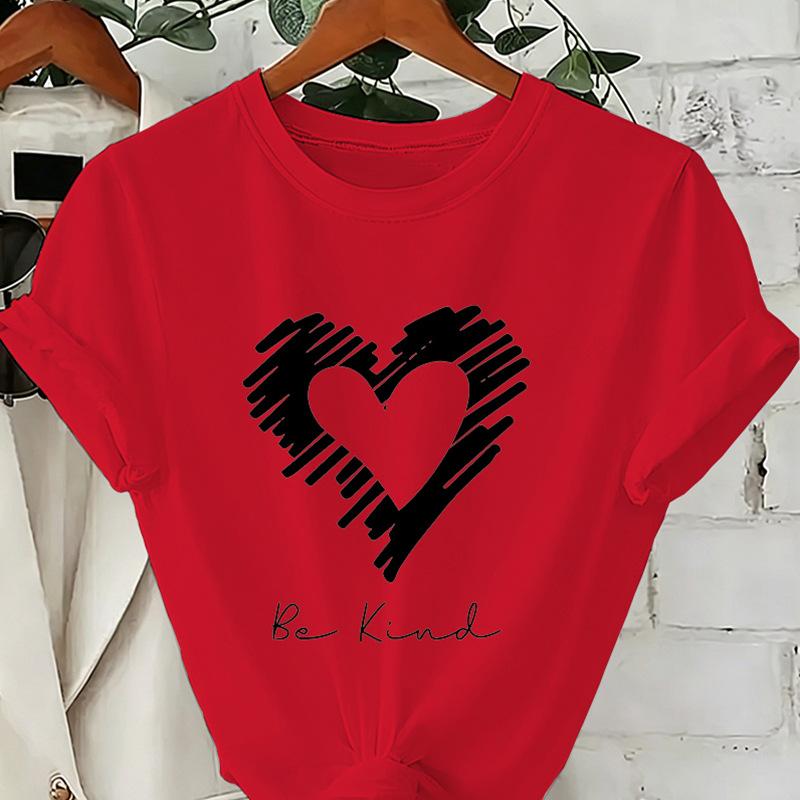 Be Kind Heart Graphic Tshirt Unisex Casual O Neck Short Sleeve Printed Tee Positive Kindness Streetwear Tops For Unisex Unisex