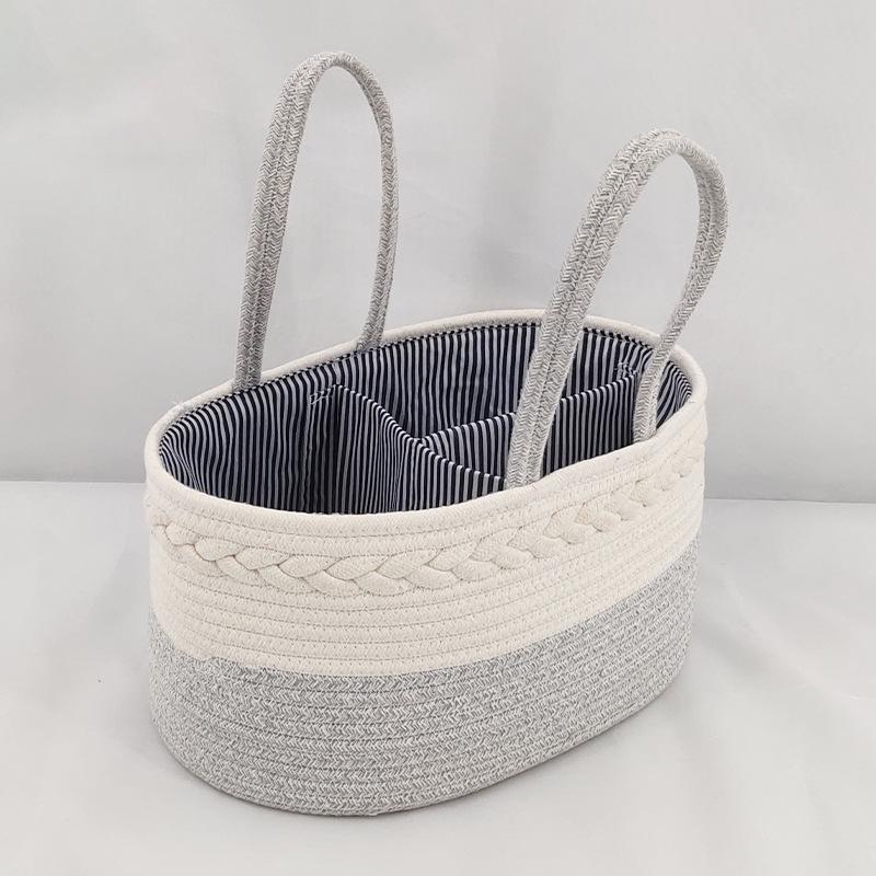 Multifunctional Travel Out Portable Mommy Bag Cotton Rope Diaper Bag Diaper Storage Bag Baby Diaper Storage Basket