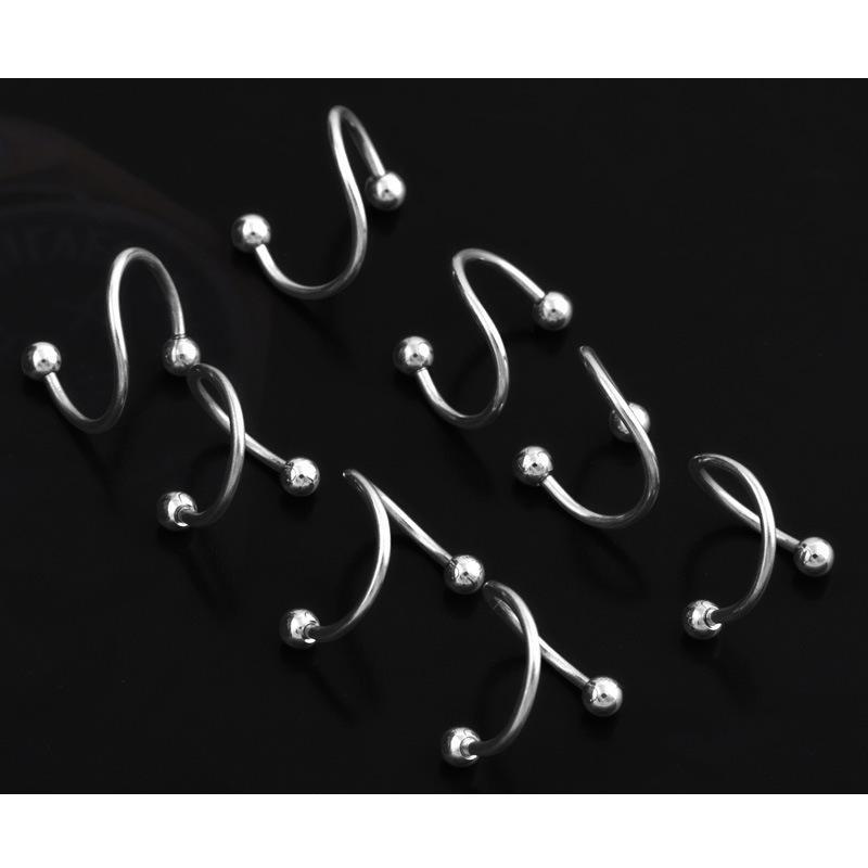 Mixed Style Stainless Steel Curved Barbell Spike Tongue Ring Jewelry