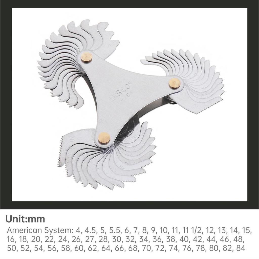 20pcs-58pcs Blades Screw Pitch Gauge Metric & Imperial & US Screw Meter SAE Whitworth 55/60 Degree Metrisch Thread Measurement Tools