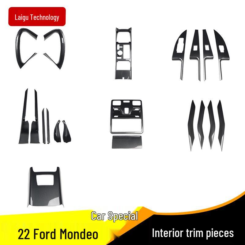 22 Mondeo Carbon Fiber Peach Wood Interior Sticker for Navigation Console & Power Window.