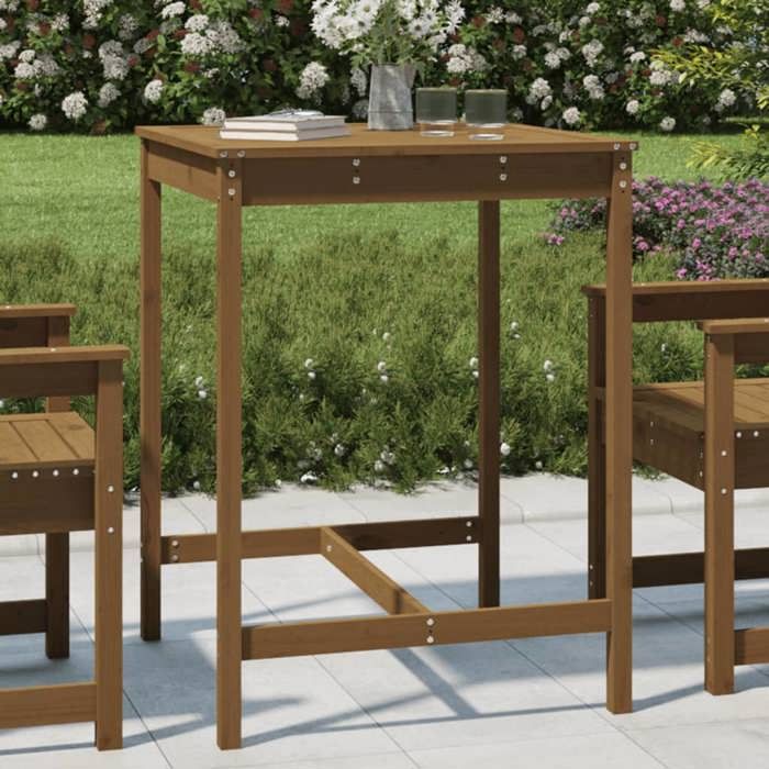 VidaXL Garden Table Honey Brown 82.5x82.5x110 Cm Solid Pine Wood 824084