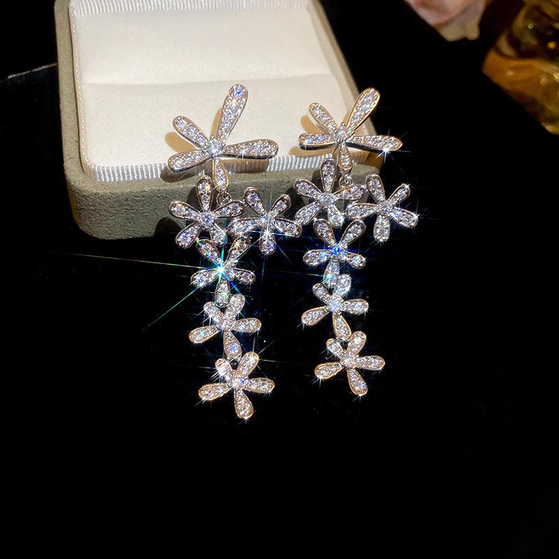 Silver Zircon Butterfly Teardrop Earrings - Luxurious, Elegant & Versatile Jewelry for Women