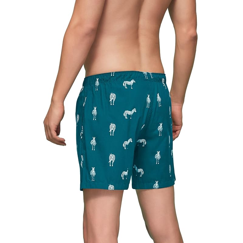 XYXX Men s Super Combed Cotton Remix Printed Boxers Pack of 2 (L; Almond+Zebra) L зелёный