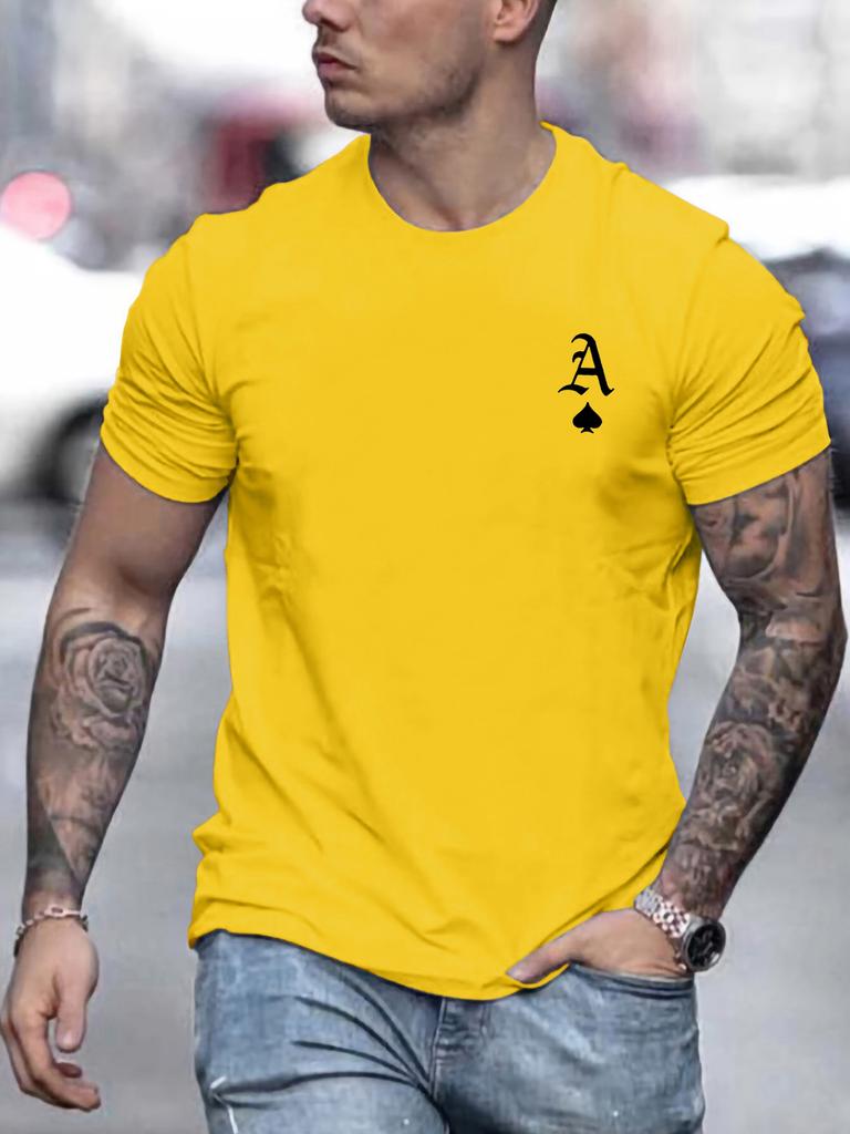 Unisexs Summer 100 Cotton Fashionable Casual Loose Classic Poker Card Aline Printed Sports Round Neck Short Sleeved Tshirt Top