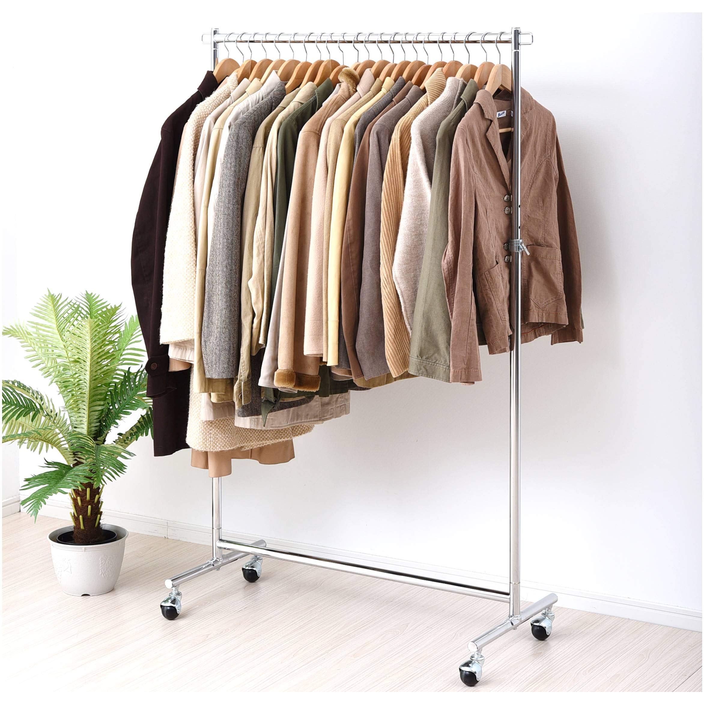 

YAMAZEN Clothes 85kg Load Adjustable with Clothing Assembly 96cm Wide x Deep x High Heavy-Duty Rack, Capacity, Single, Height, Casters, Storage,