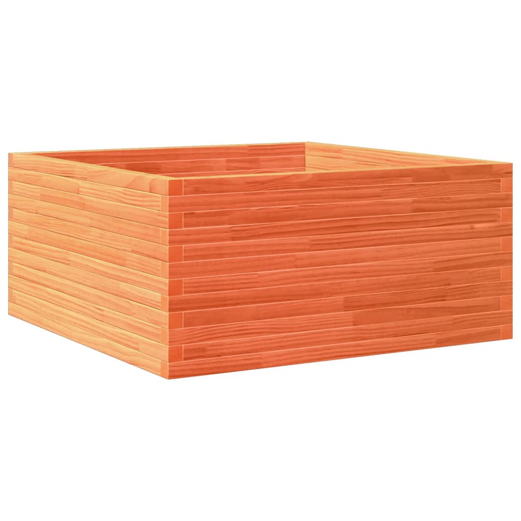 Plant Pot Wax Brown 100 X 100 X 46 Cm Solid Pine Wood