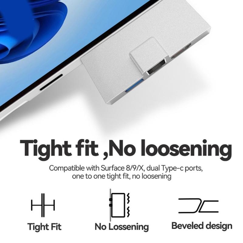 Hub for    /8/9 - USB 3.0, RJ45, Card Reader, PD 100W, and 4K  Output