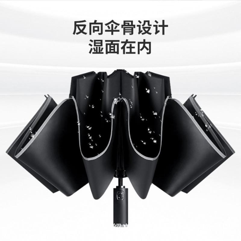 Customized LOGO Gift Advertising Umbrella Automatic Reverse Reflective Strip Sunny Rain Folding Men's and Women's Business Umbrella Pattern
