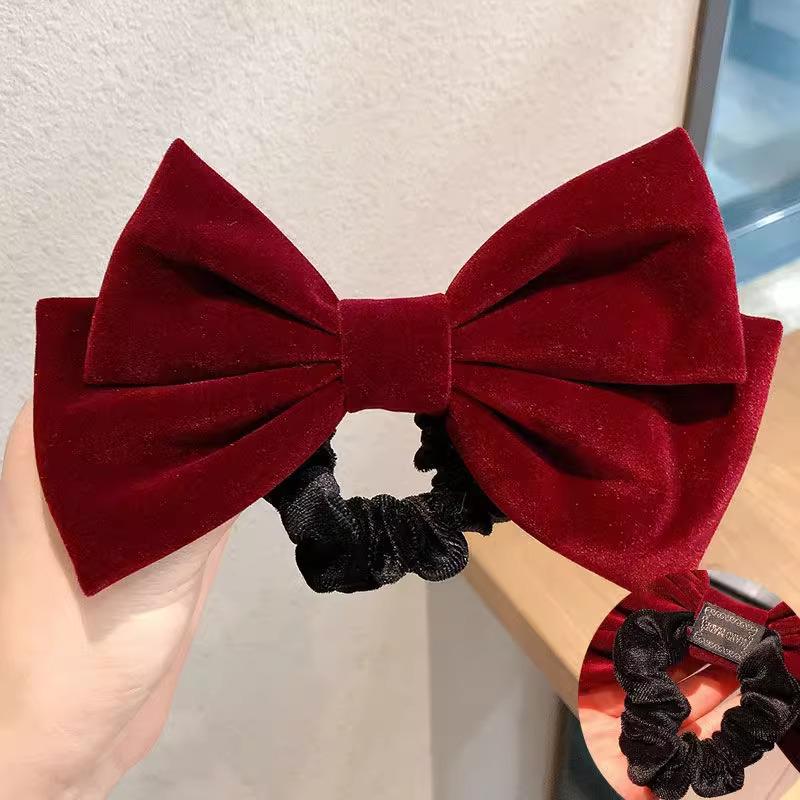 

Velvet Big Bow Hair Tie: New Chinese Style Women s Hair Accessory