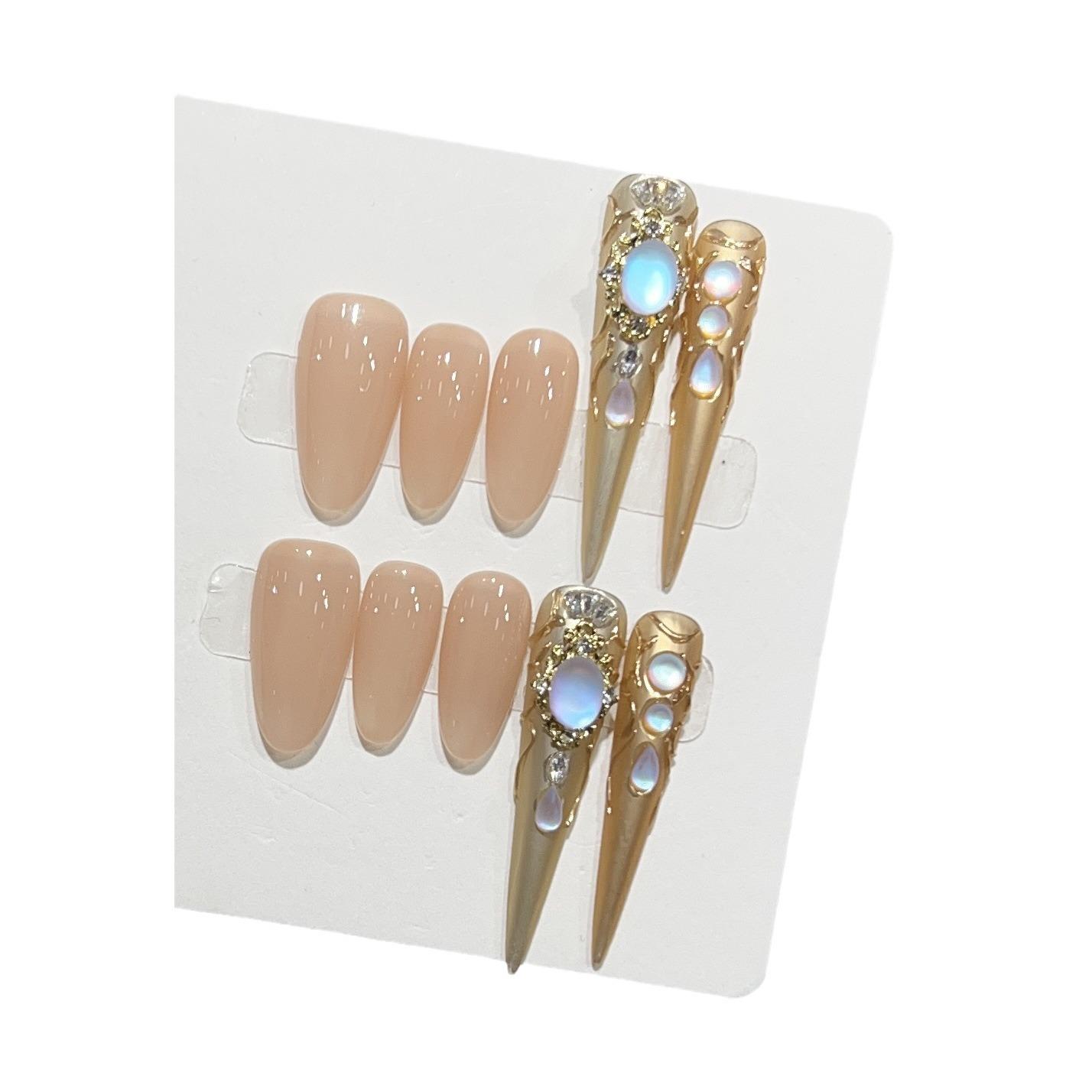 

Чистый ручной стиль ношения брони Высококачественный маникюр Готовый отбеливающий патч Съемные накладные ногти Large L