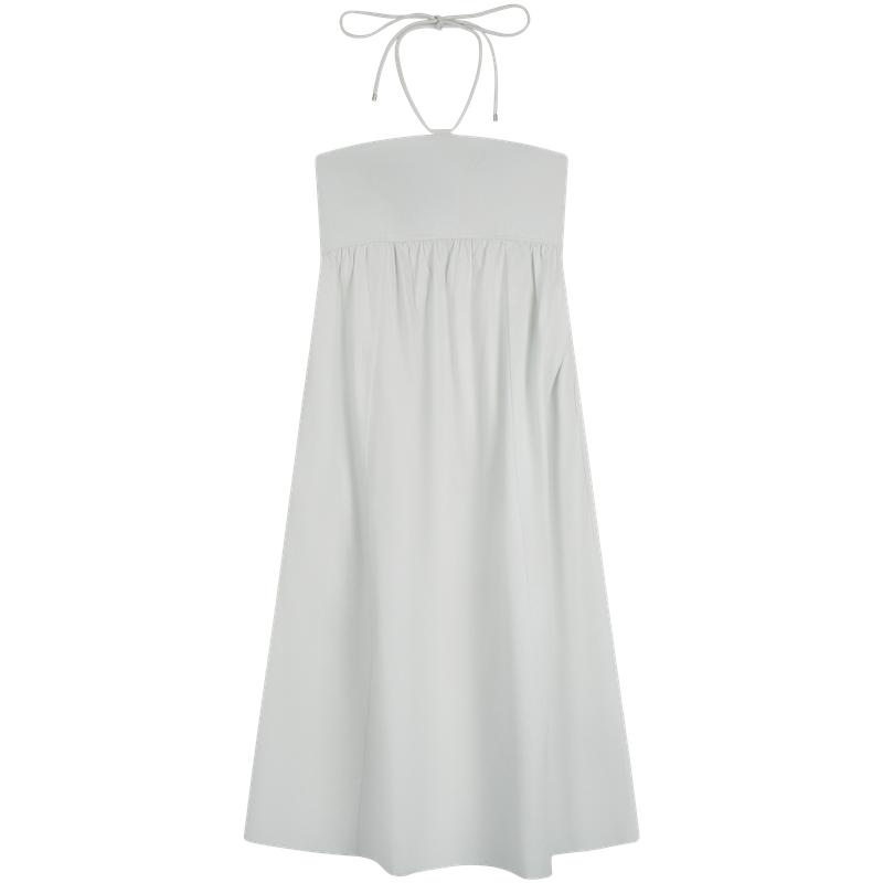 

Calvin Klein Beach Vacation Style Tie Neck Pure Cotton Sleeveless Dress Women Dresses 47C014G S