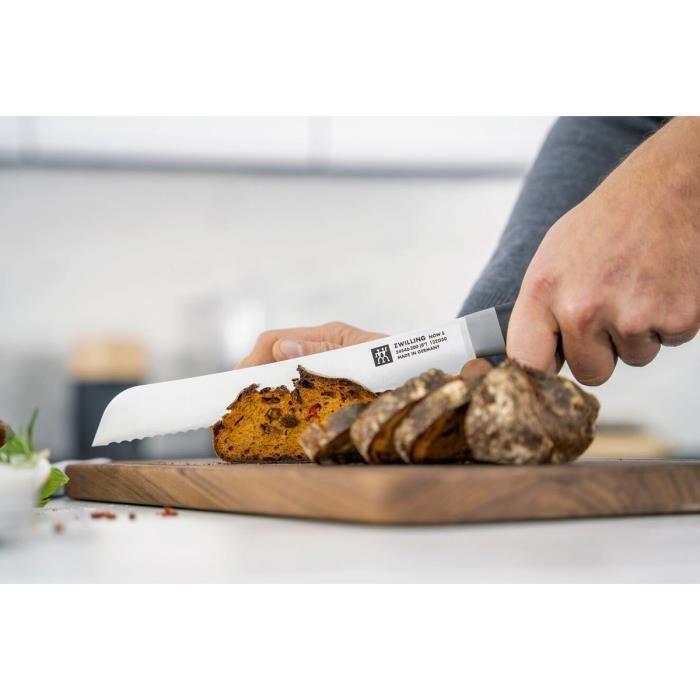 ZWILLING Now S - Couteau de Pain (Tranchant en Dents de Scie - 20 cm) - Acier Inoxydable - Noir