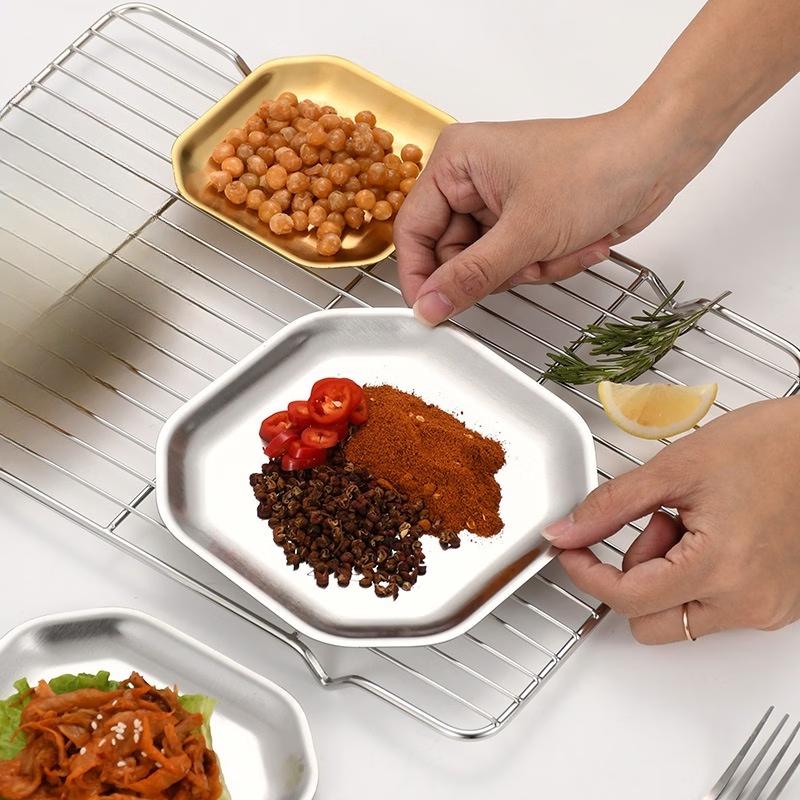 ZISIZ Korean Style 304 Stainless Steel Snack Plate