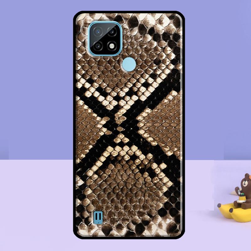 Snake Skin Case For Realme 13 10 11 12 14 Pro Plus C75 C67 C61 C55 C53 C51 C35 C21Y C25S GT 7 Pro 6 6T