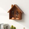 Miling Vintage Wooden Small House Wall Shelf