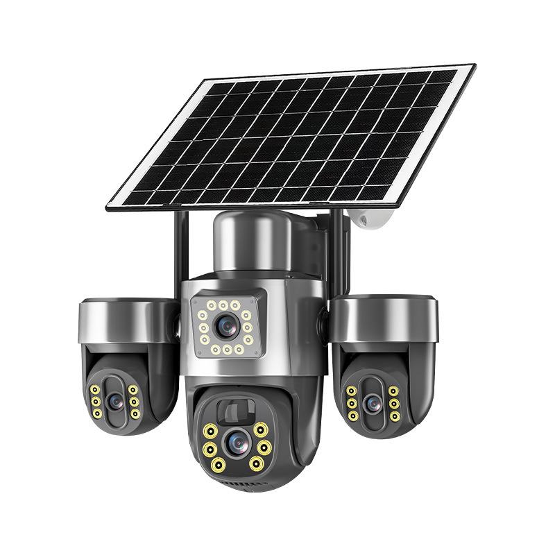 V380PRO 9MP 3-Lens Solar-Powered Camera with 3-Axis Gimbal and Night Vision