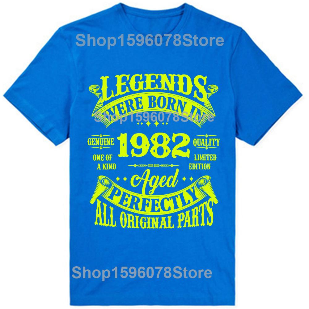 43th Birthday Vintage Legends Born In 1982 43 Years Old T Shirt Cotton Euro Size ONeck Daily Casual Oversized Unisex Tees