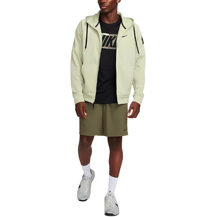 Nike Therma-FIT Fleece-Lined Zip-Up Hoodie With Long Sleeves Men Tops Light-Olive-Green DQ4831-371
