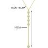 Y2K Simple Zircon Long Tassel Chain Necklaces for Women Metal Geometric Bead Choker Necklace Women's Jewelry