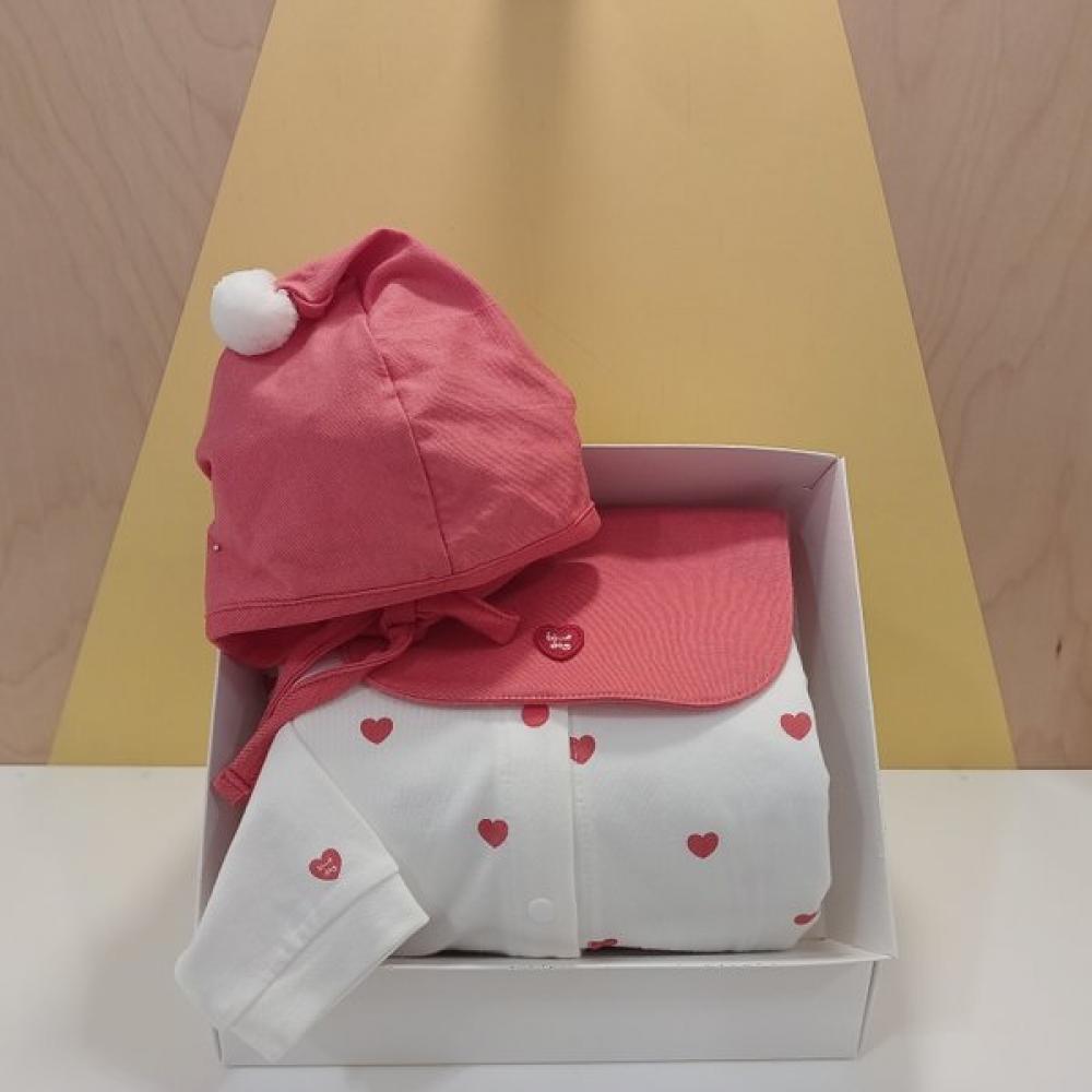 

Bluedog Baby Heart Bamboo Romper Hat Gift Set 45a70 041 03+45a70 010 03 Red/6 months (75)