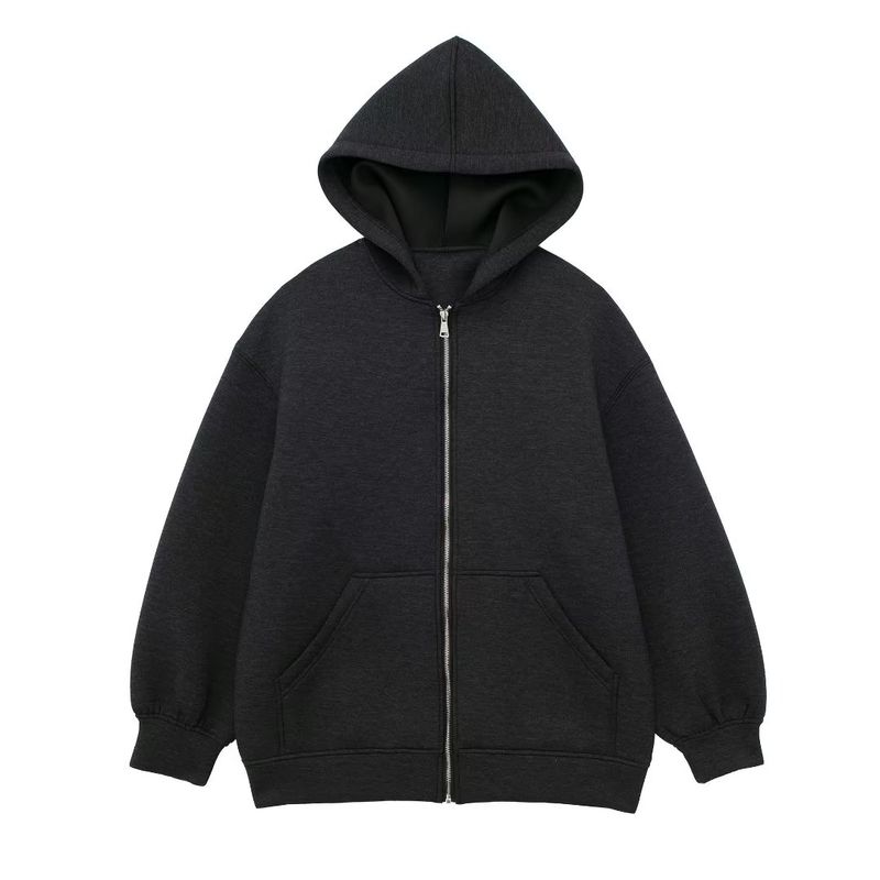 

Fashion Style Autumn New Women s Clothing All-Matching Hooded Long Space Cotton Jacket Outwear 8073221 802 Dark gray L