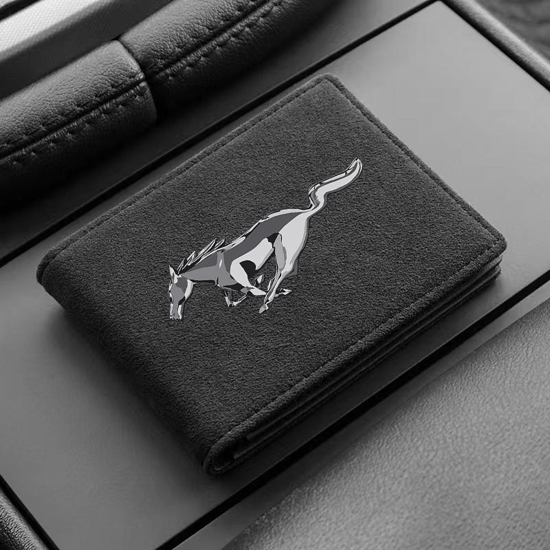 Car Driver License Cover Suede Anti-Fur Car Driving Documents For Ford Mustang Universal Big Size Mustang Shelby GT Car Accessories