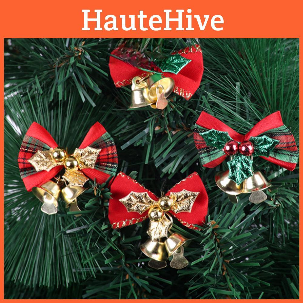 Charmant Ensemble Miniature de Cloches à Nœuds de Noël Pour Couronnes Élégantes et Décorations de Fêtes