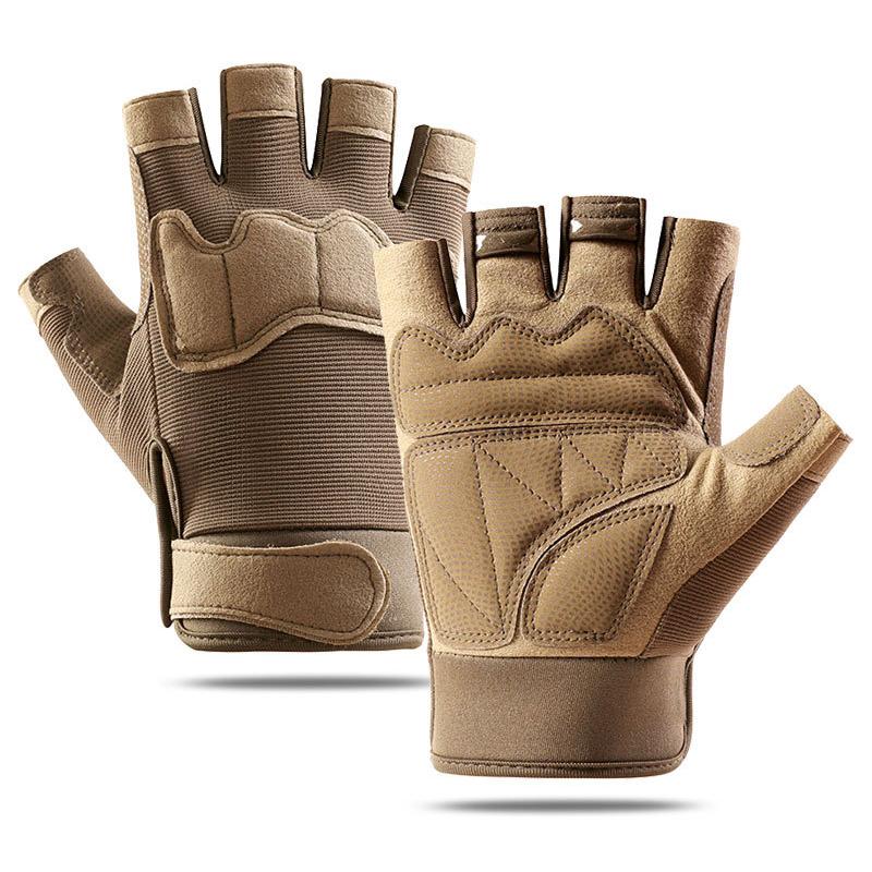 

BEPAN Half finger anti slip gloves advanced gloves suitable for cycling hiking training outdoor sports XL коричневий