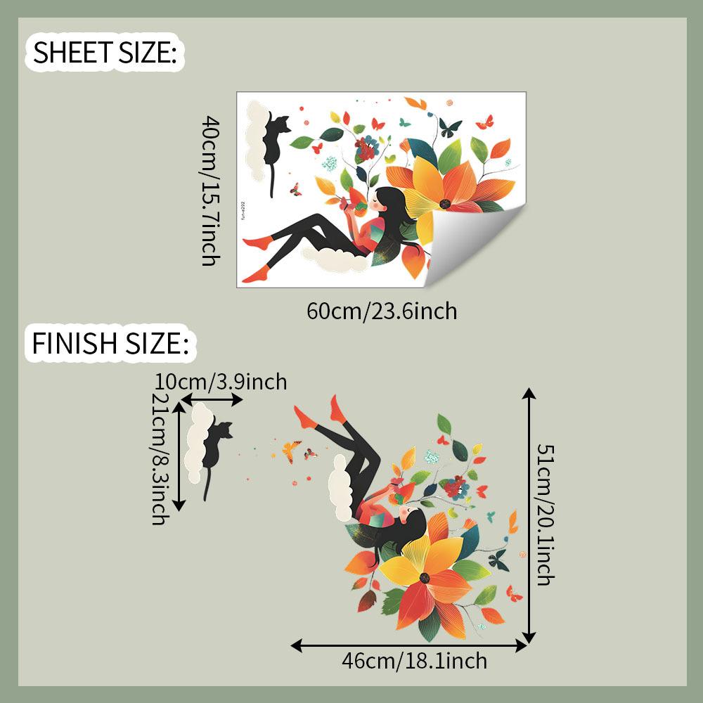 

Персонализированные красочные наклейки с листьями для спальни, гостиной, дома, для украшения фона стены и декора комнаты маленьких девочек