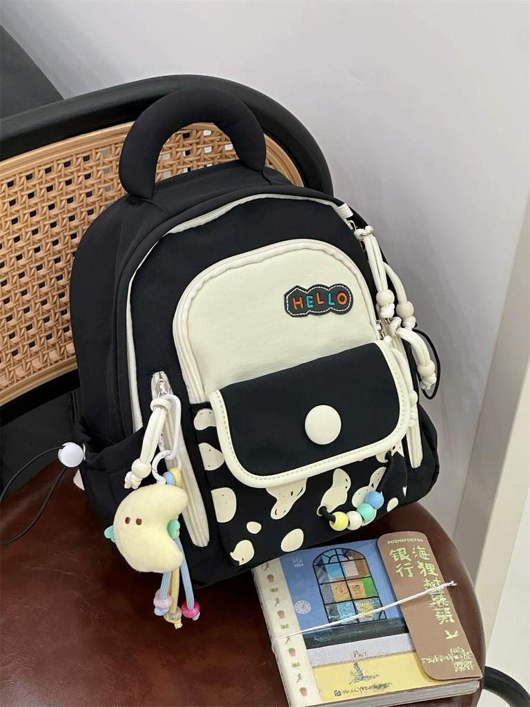 Schoolbag New dopamine contrasting color children's schoolbag Multi-compartment large-capacity student schoolbag Outdoor travel backpack