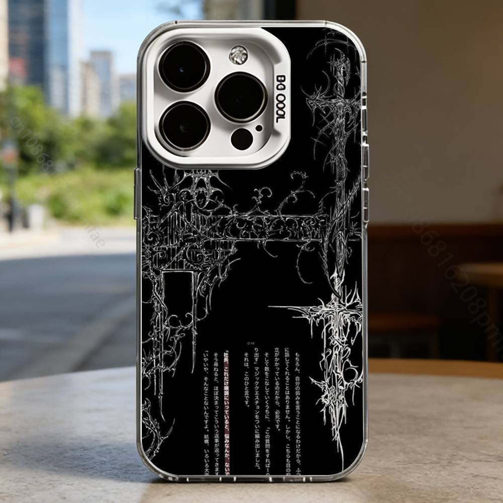 Gothic Cyber Sigil Cross Case for iPhone 16 15 14 13 12 11 Pro Max Plus Air 16E X XR XS Max Hard Shockproof Bumper Cover