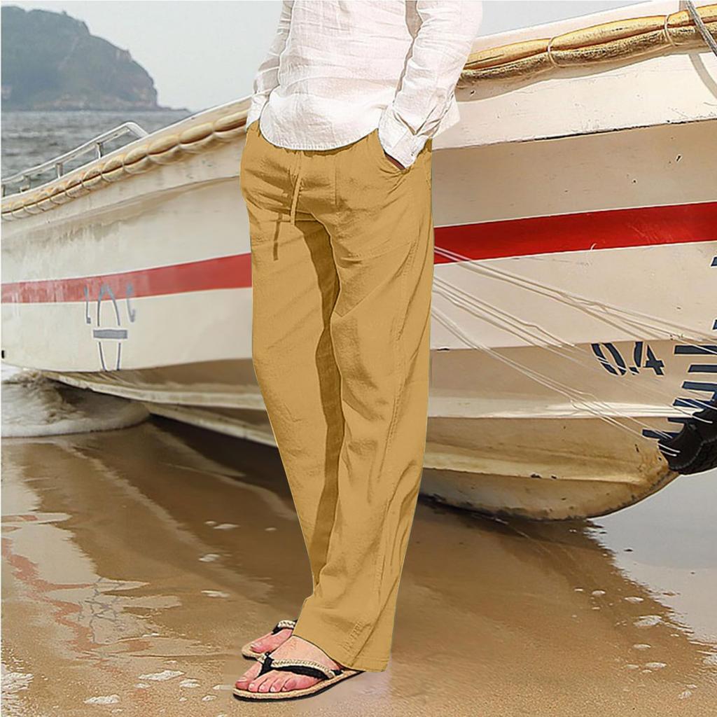 Men's Casual Loose Drawstring Straight Summer Beach Yoga Pants