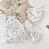 Embossed Cartoon Drawstring Bag - Dustproof Portable Cloth Organizer for Cosmetics