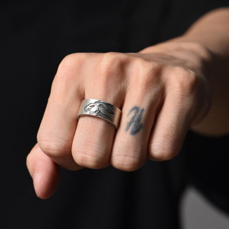 Adjustable Open Ring Men Women Vintage Rabbit Motif Plated Geometric Band Retro Stylish Jewelry
