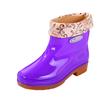 New velvet water shoes rain shoes female adult short tube non-slip warm waterproof thickened rain boots kitchen rubber shoes overshoes winter